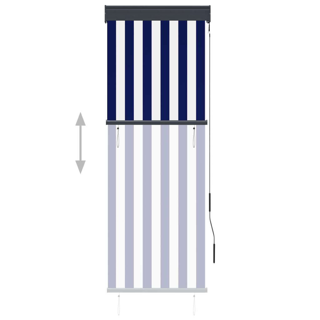 Rolgordijn Voor Buiten 60 x 250 cm Blauw en wit