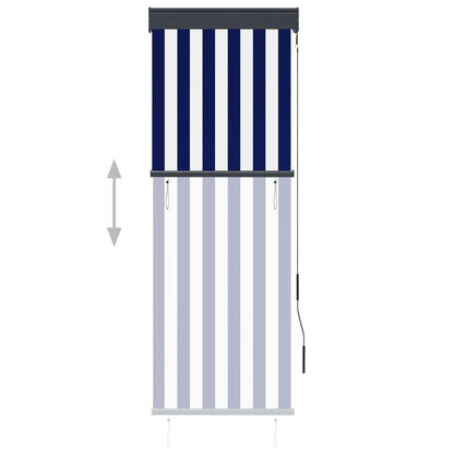 Rolgordijn Voor Buiten 60 x 250 cm Blauw en wit