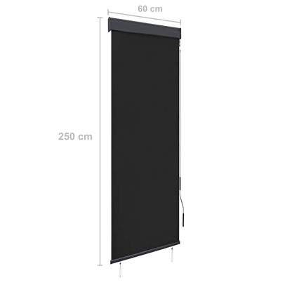 Rolgordijn Voor Buiten 60X250 Cm Antraciet