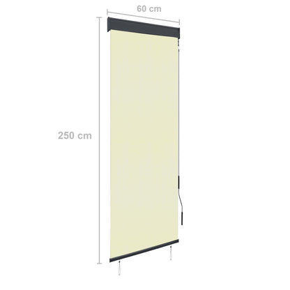 Rolgordijn Voor Buiten 60X250 Cm Crème