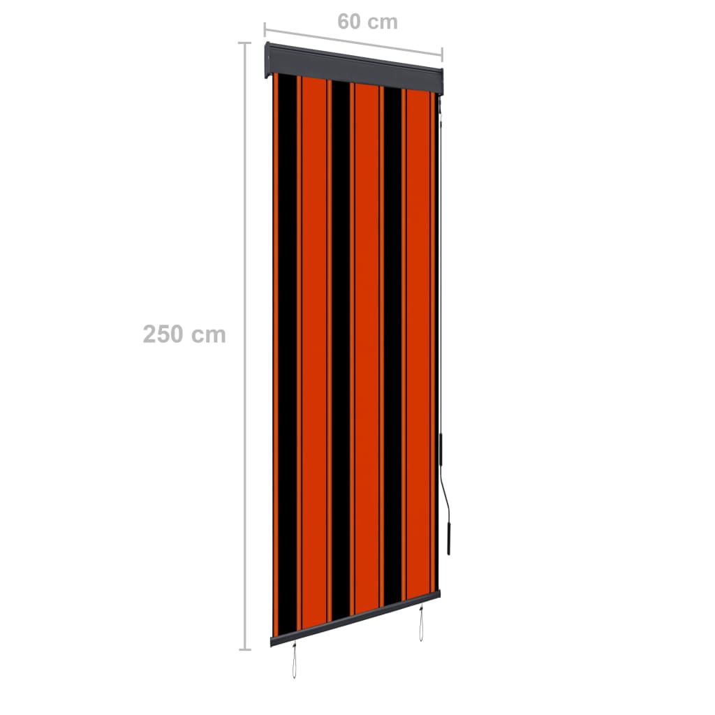 Rolgordijn Voor Buiten 60 x 250 cm Oranje en bruin