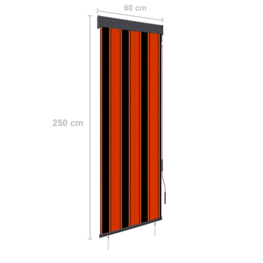 Rolgordijn Voor Buiten 60 x 250 cm Oranje en bruin
