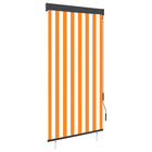 Rolgordijn Voor Buiten En 80 x 250 cm Oranje en wit