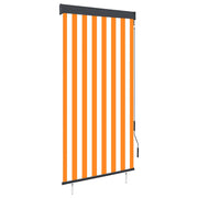 Rolgordijn buiten 80 x 250 cm oranje wit gestreept