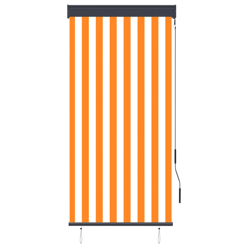 Rolgordijn voor buiten 80x250 cm wit en oranje