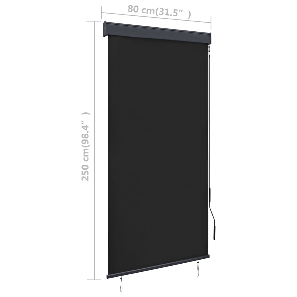 Rolgordijn voor buiten 80x250 cm antraciet