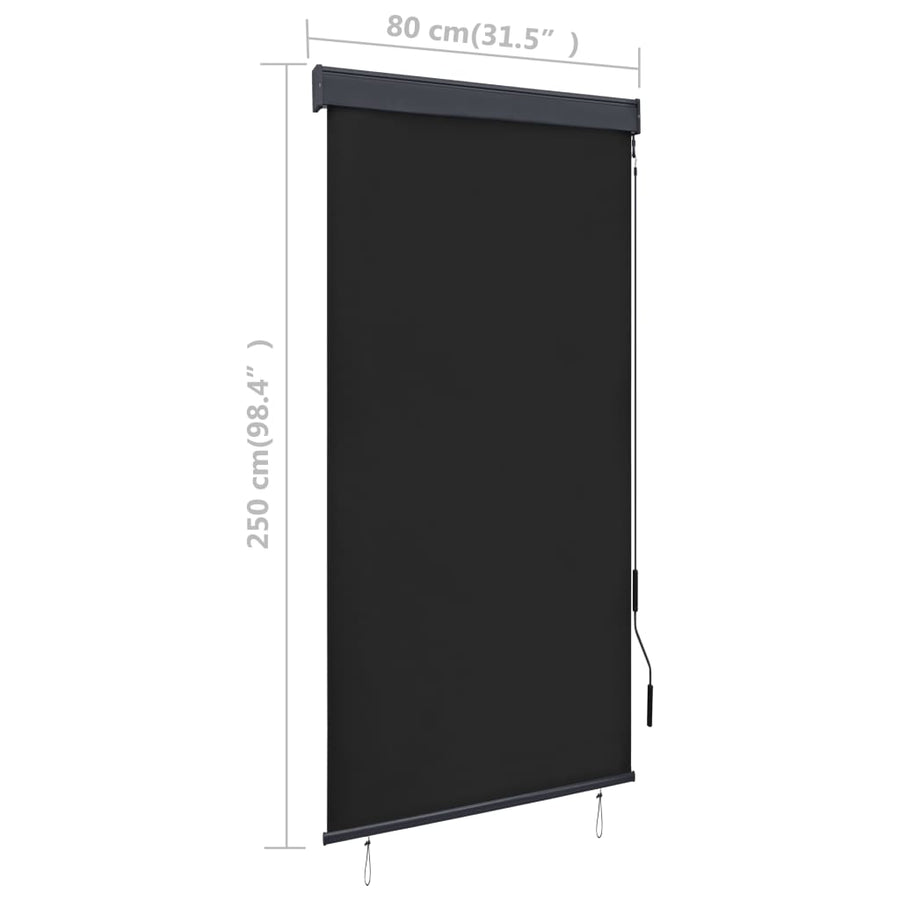 Rolgordijn voor buiten 80x250 cm antraciet