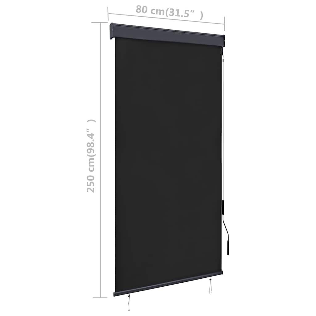 Rolgordijn voor buiten 80x250 cm antraciet