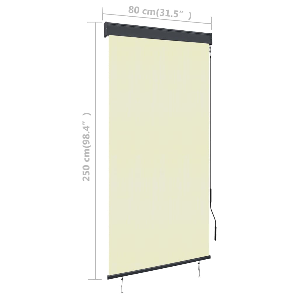 Rolgordijn voor buiten 80x250 cm crème