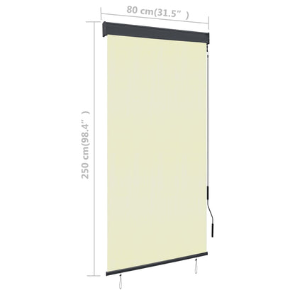 Rolgordijn voor buiten 80x250 cm crème