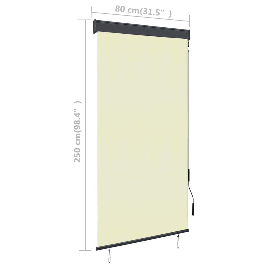Rolgordijn voor buiten 80x250 cm crème