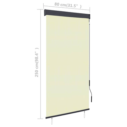 Rolgordijn voor buiten 80x250 cm crème