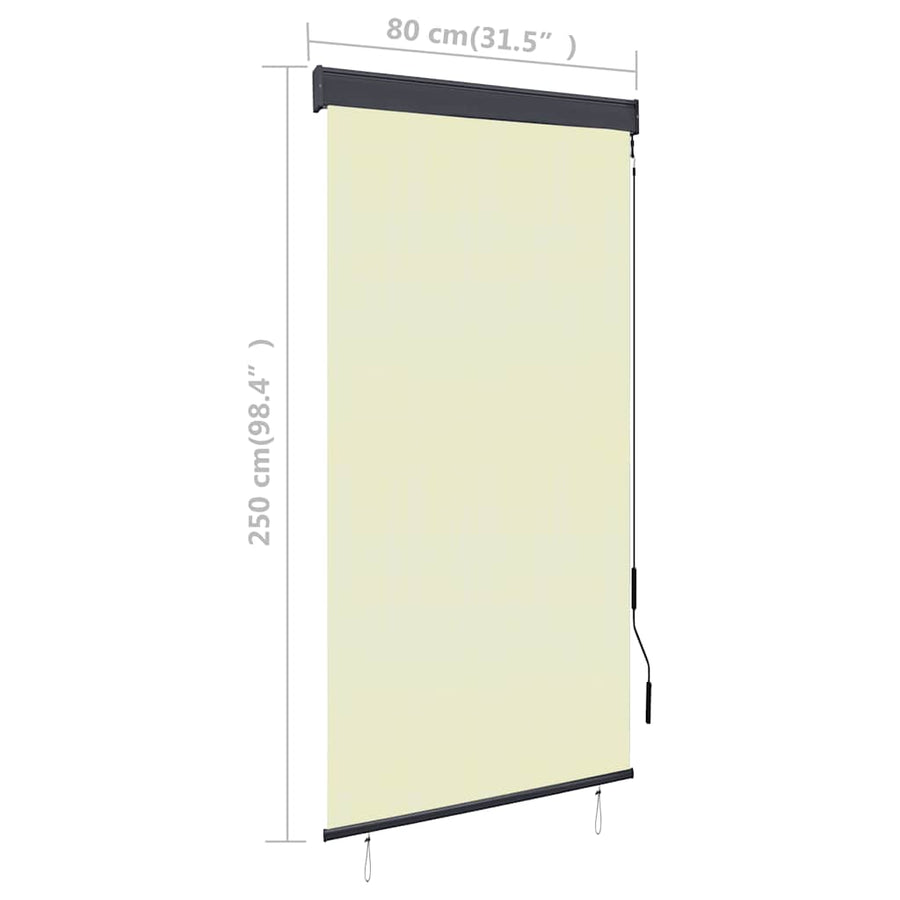 Rolgordijn voor buiten 80x250 cm crème
