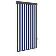 Rolgordijn buiten 100 x 250 cm blauw-wit gestreept