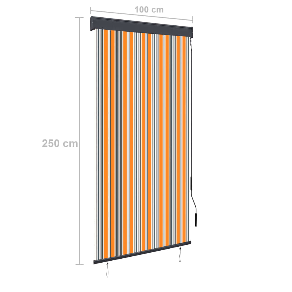 Rolgordijn voor buiten 100x250 cm geel en blauw