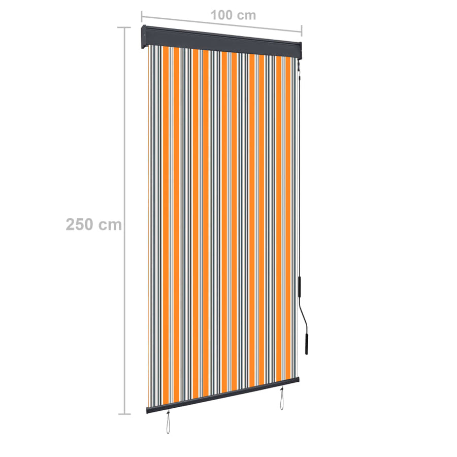Rolgordijn voor buiten 100x250 cm geel en blauw