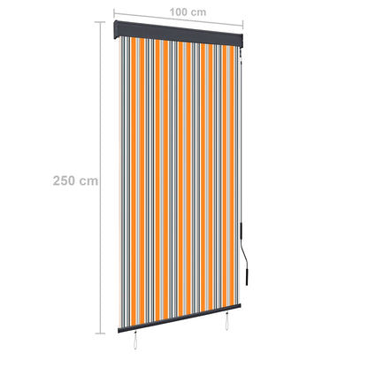 Rolgordijn voor buiten 100x250 cm geel en blauw
