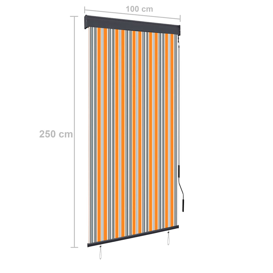 Rolgordijn voor buiten 100x250 cm geel en blauw