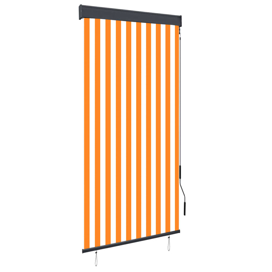 Rolgordijn voor buiten 100x250 cm wit en oranje
