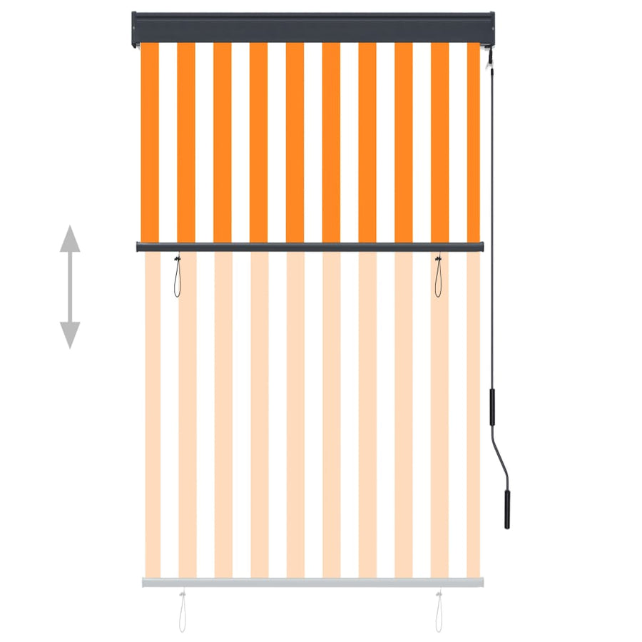 Rolgordijn voor buiten 100x250 cm wit en oranje