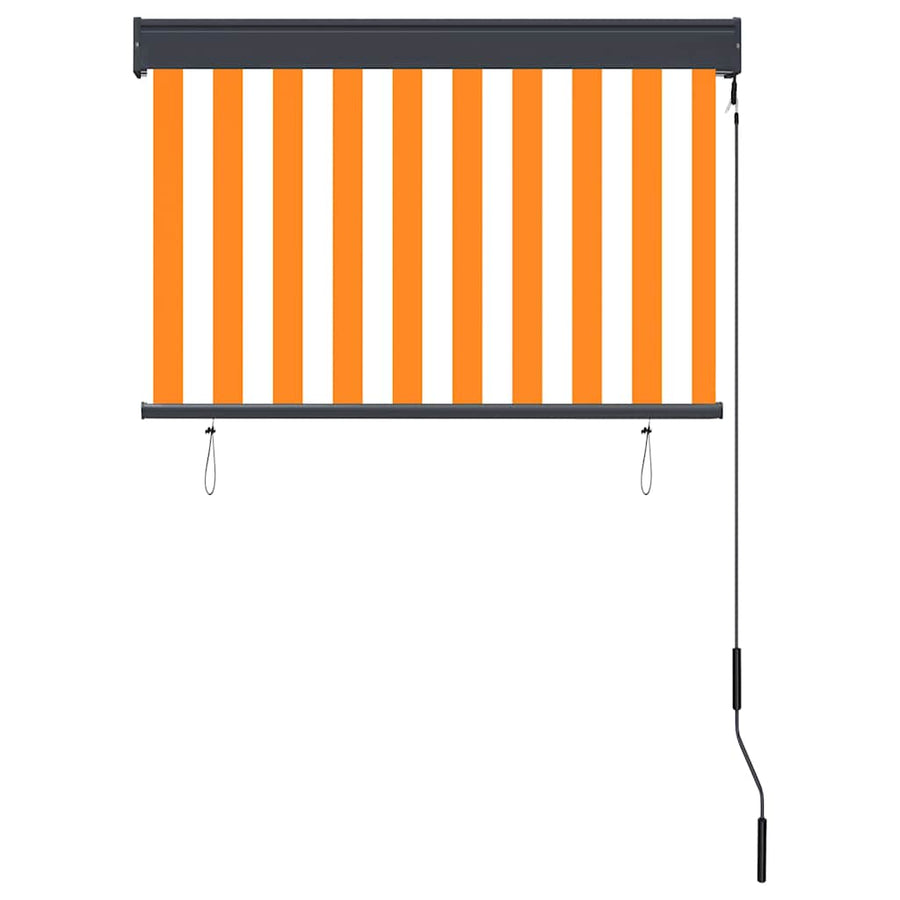 Rolgordijn voor buiten 100x250 cm wit en oranje