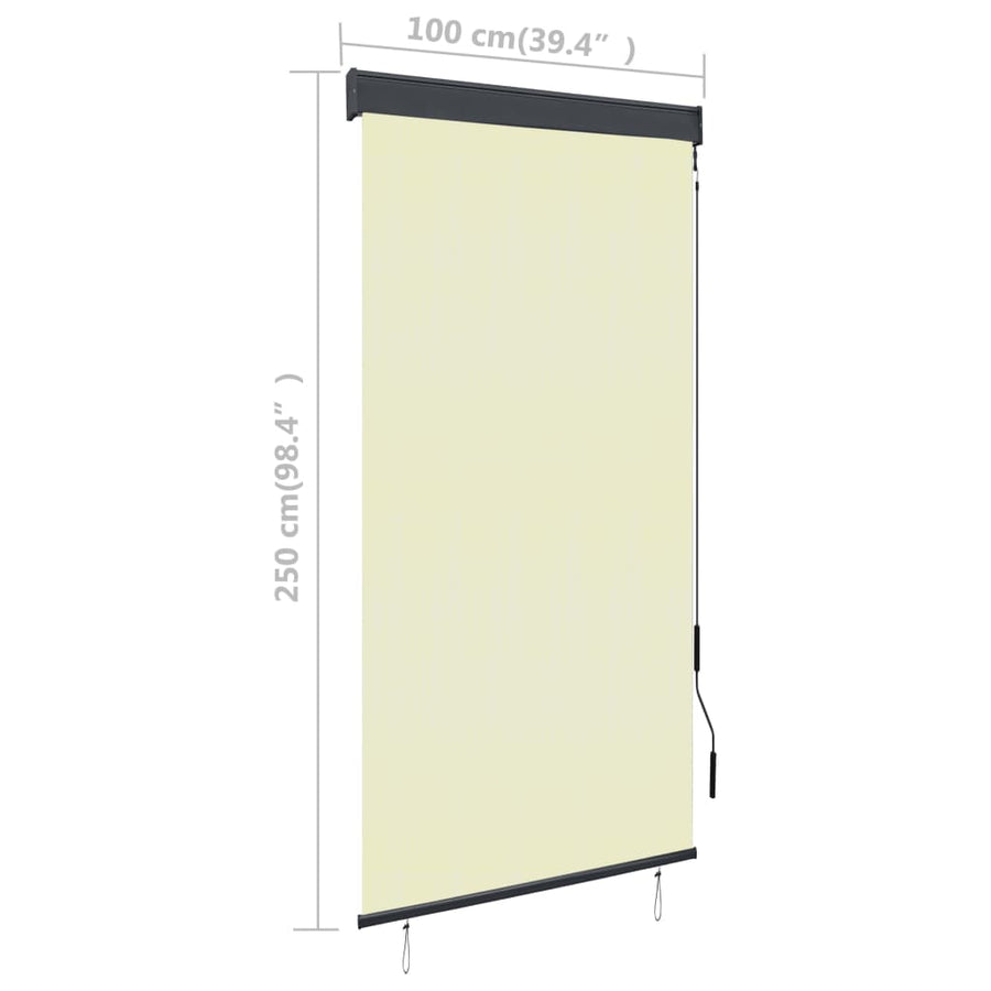 Rolgordijn voor buiten 100x250 cm crème