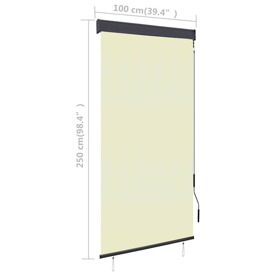 Rolgordijn voor buiten 100x250 cm crème