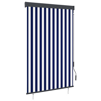 Rolgordijn voor buiten 120x250 cm blauw en wit