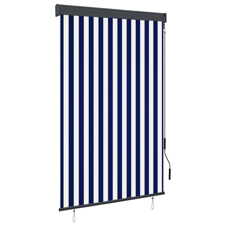 Rolgordijn voor buiten 120x250 cm blauw en wit