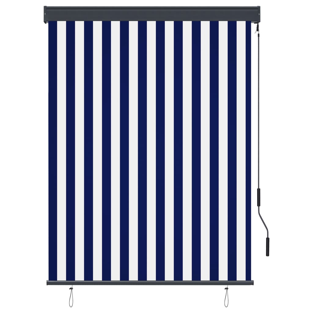 Rolgordijn voor buiten 120x250 cm blauw en wit