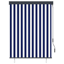 Rolgordijn voor buiten 120x250 cm blauw en wit