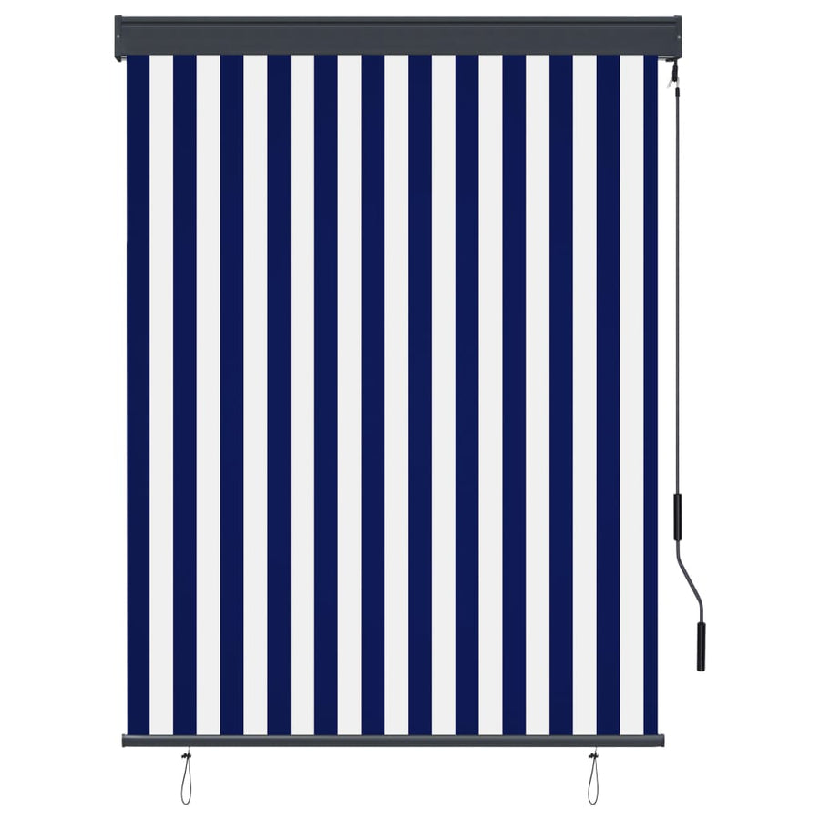 Rolgordijn voor buiten 120x250 cm blauw en wit