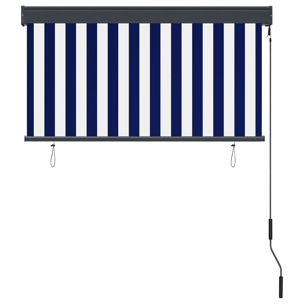 Rolgordijn voor buiten 120x250 cm blauw en wit