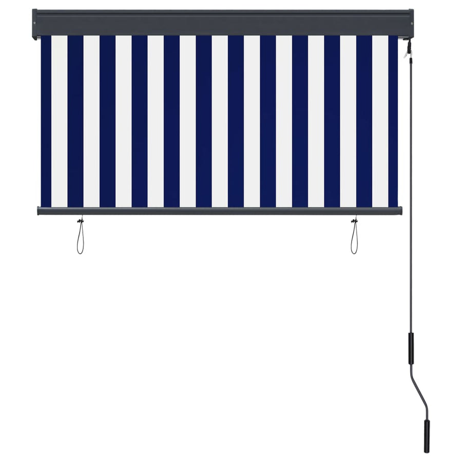 Rolgordijn voor buiten 120x250 cm blauw en wit