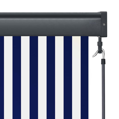 Rolgordijn voor buiten 120x250 cm blauw en wit
