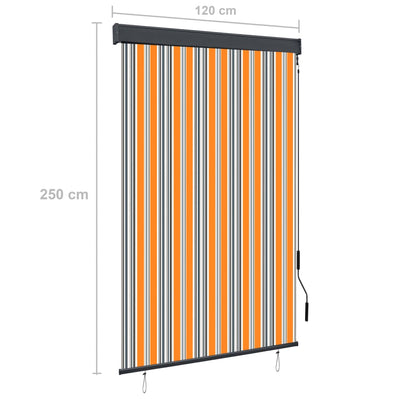 Rolgordijn voor buiten 120x250 cm geel en blauw