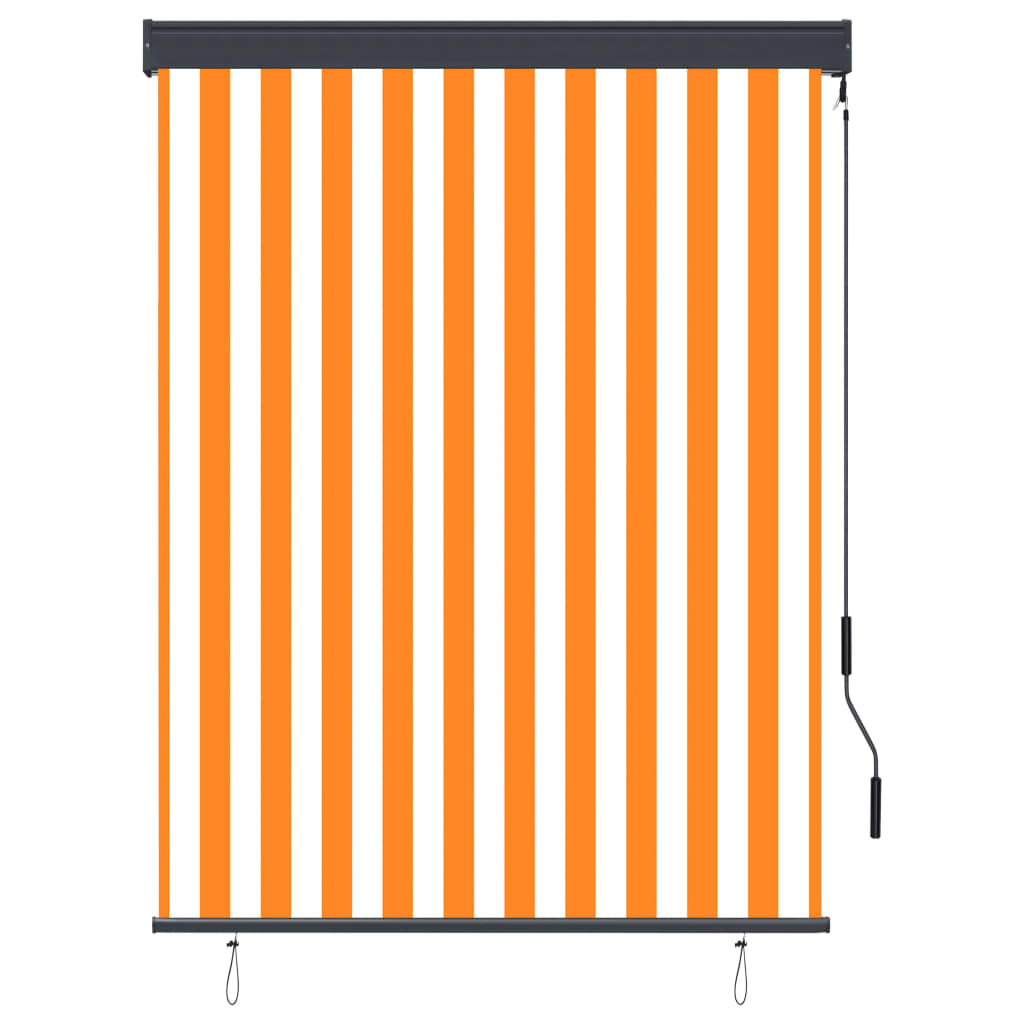 Rolgordijn voor buiten 120x250 cm wit en oranje