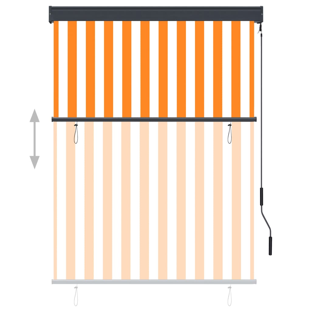 Rolgordijn voor buiten 120x250 cm wit en oranje