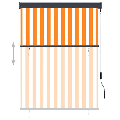 Rolgordijn voor buiten 120x250 cm wit en oranje