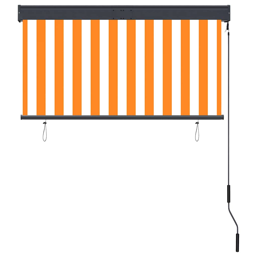 Rolgordijn voor buiten 120x250 cm wit en oranje