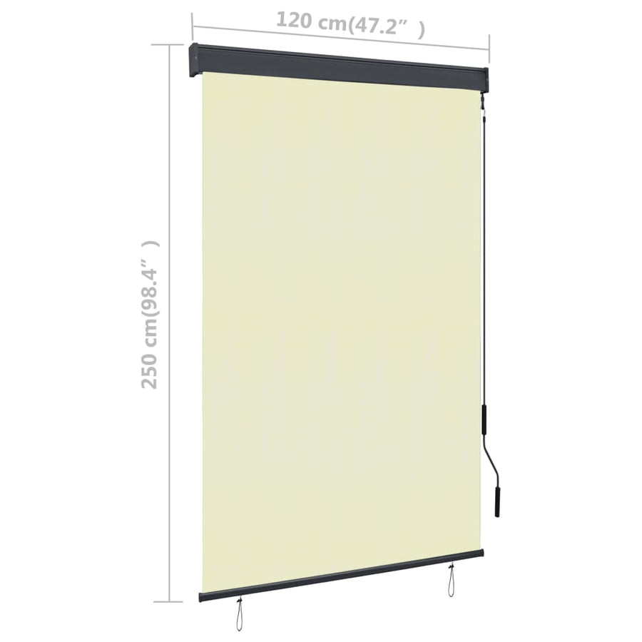 Rolgordijn voor buiten 120x250 cm crème