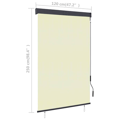Rolgordijn voor buiten 120x250 cm crème