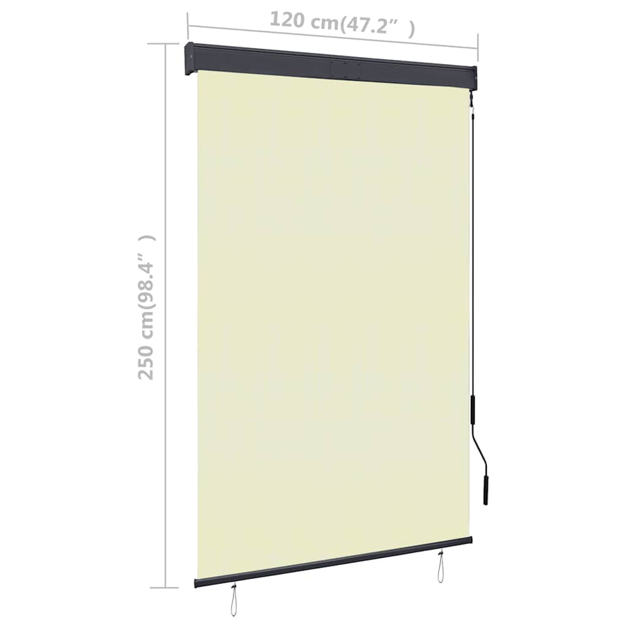 Rolgordijn voor buiten 120x250 cm crème