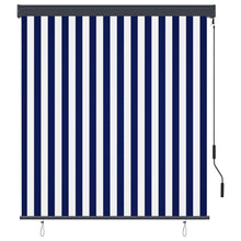Rolgordijn voor buiten 140x250 cm blauw en wit