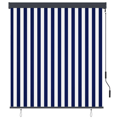 Rolgordijn voor buiten 140x250 cm blauw en wit