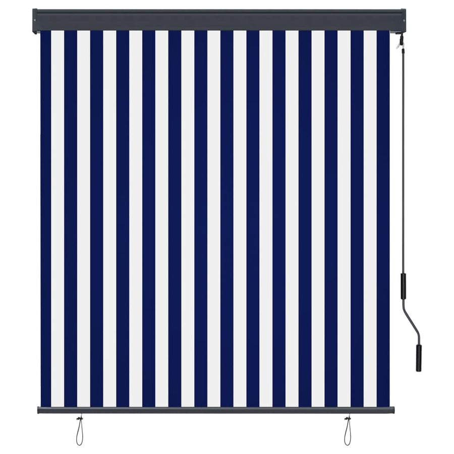 Rolgordijn voor buiten 140x250 cm blauw en wit