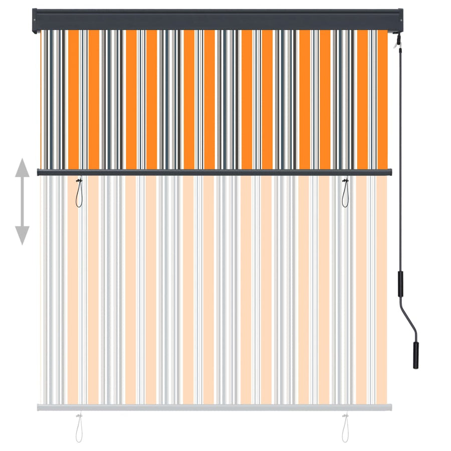 Rolgordijn voor buiten 140x250 cm geel en blauw