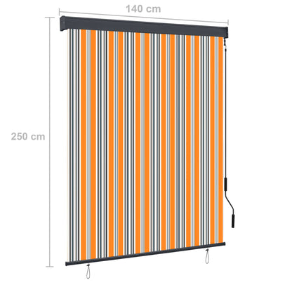 Rolgordijn voor buiten 140x250 cm geel en blauw