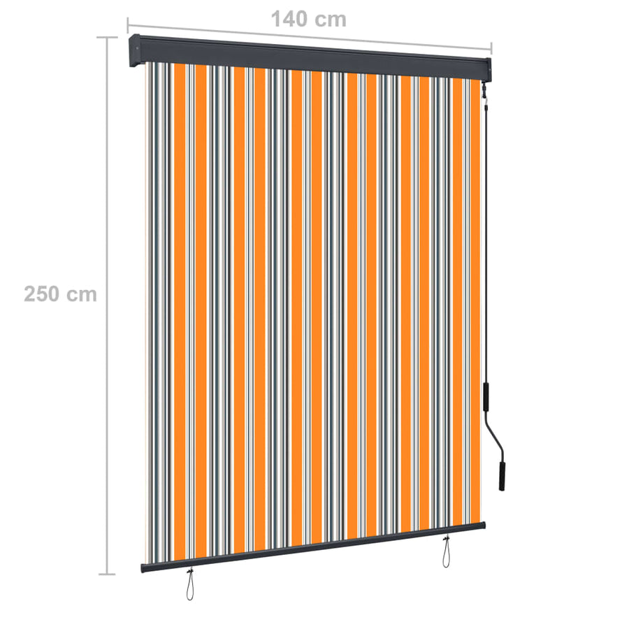 Rolgordijn voor buiten 140x250 cm geel en blauw