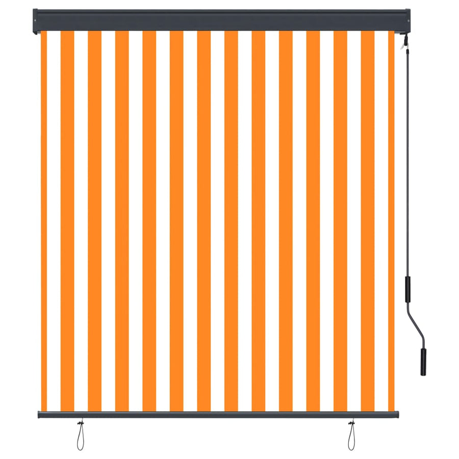 Rolgordijn voor buiten 140x250 cm wit en oranje